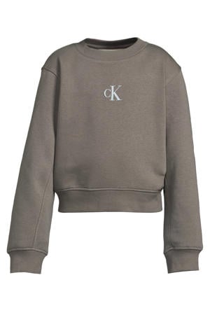 sweater met logo grijs