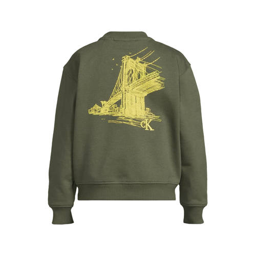 Calvin Klein sweater groen Jongens Katoen Backprint