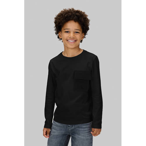 Calvin Klein longsleeve zwart Jongens Katoen Ronde hals Effen - maat 140 afbeelding