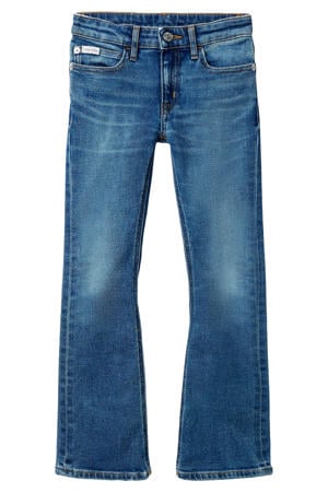 flared jeans medium blue denim