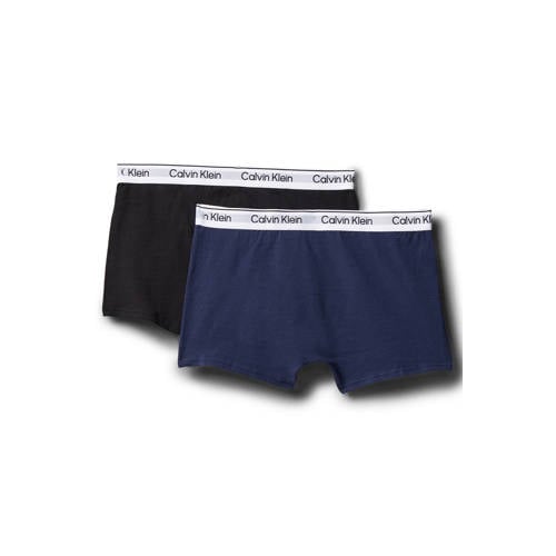 Calvin Klein boxershort - set van 2 donkerblauw/zwart Jongens Stretchkatoen