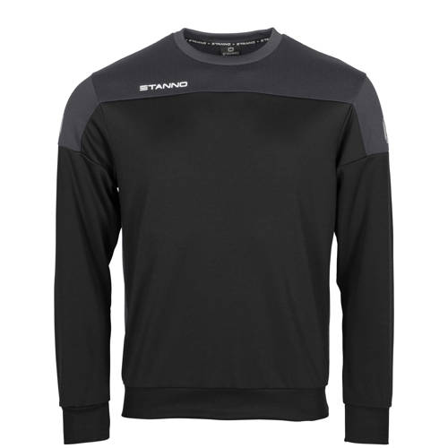 Stanno sportsweater zwart/grijs Sport t-shirt Jongens/Meisjes Polyester Ronde hals - maat 152 afbeelding