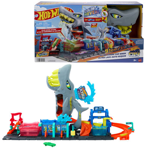 Hot Wheels City Ultra Shark Car Wash Racebaan | Racebaan van Hot Wheels afbeelding