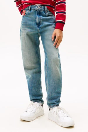 straight leg jeans medium blue denim