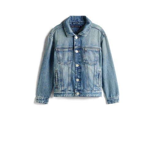 Tommy Hilfiger spijkerjas medium blue denim Blauw Jongens Katoen Klassieke kraag