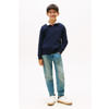 Tommy Hilfiger gebreide trui donkerblauw met kabels