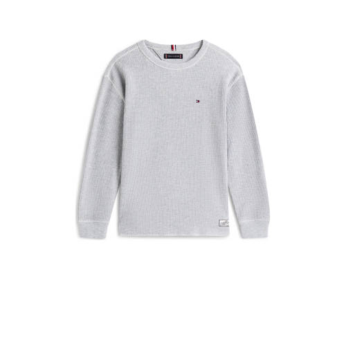 Tommy Hilfiger longsleeve lichtgrijs Jongens Katoen Ronde hals Effen - maat 164 afbeelding