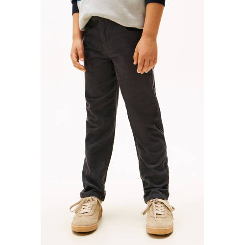 Tommy Hilfiger corduroy baggy casual broek zwart Effen
