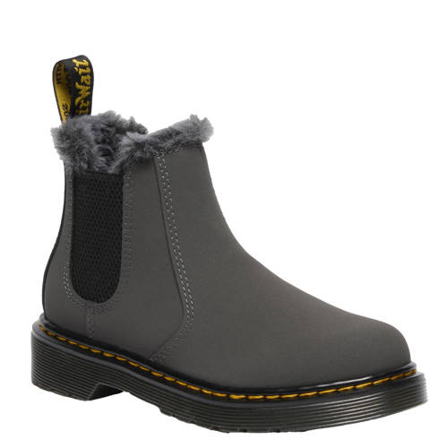 Dr. Martens 2976 Leonore gevoerde suède enkelboots Gunmetal Soho Buck Grijs Jongens/Meisjes Suede
