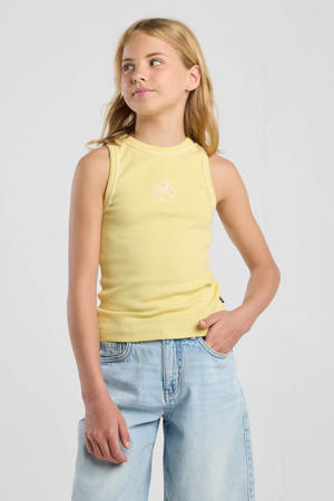 singlet lichtgeel rib gebreid