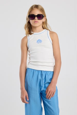singlet wit rib gebreid