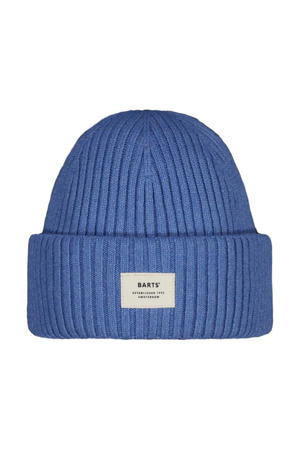 gebreide muts blauw