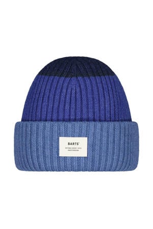 gebreide muts blauw