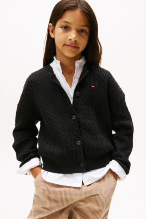 cardigan zwart met kabels