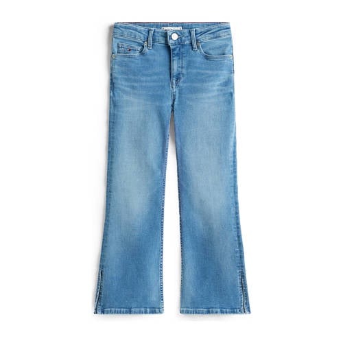 Tommy Hilfiger flared jeans light blue denim Meisjes Stretchdenim Effen - maat 164 afbeelding
