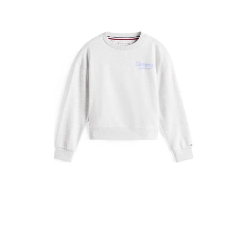 Tommy Hilfiger sweater grijs Meisjes Katoen Ronde hals Logo - maat 104 afbeelding