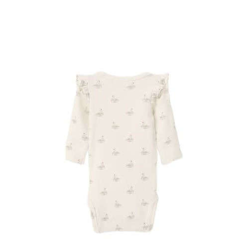 LIL' ATELIER BABY romper offwhite Wit Meisjes Stretchkatoen Ronde hals