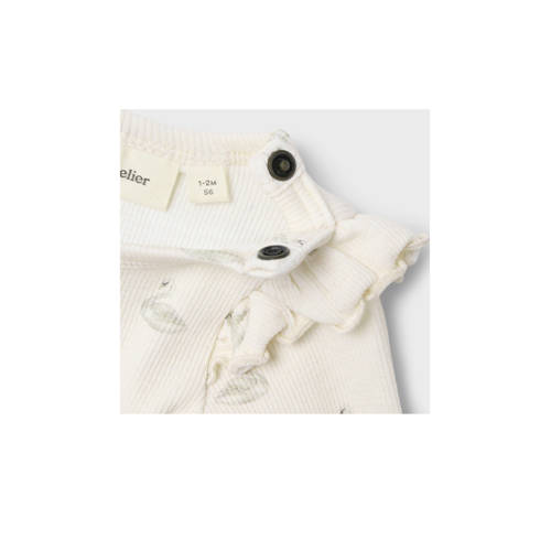 LIL' ATELIER BABY romper offwhite Wit Meisjes Stretchkatoen Ronde hals