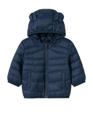 gewatteerde jas donkerblauw