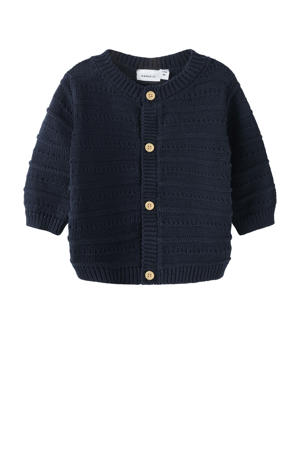 cardigan donkerblauw gebreid