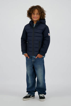 gewatteerde jas donkerblauw