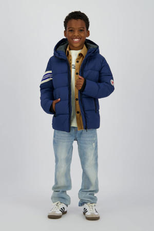 gewatteerde jas donkerblauw