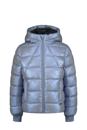 gewatteerde jas blauw
