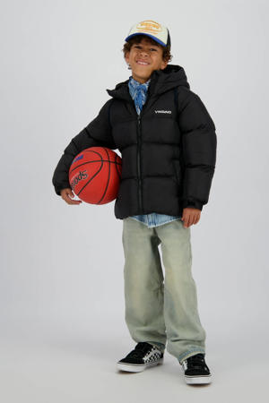 gewatteerde jas zwart