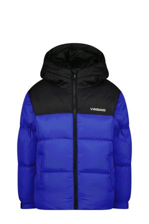 gewatteerde jas blauw