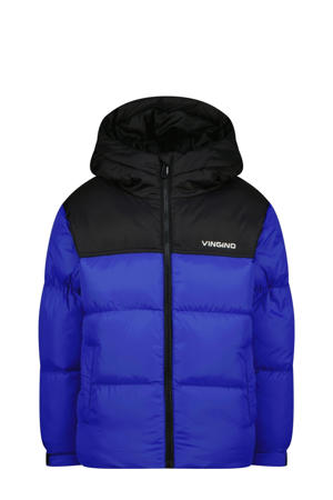 gewatteerde jas blauw