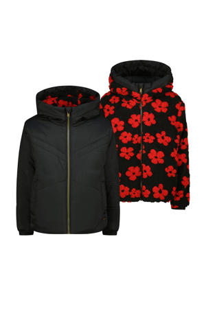 teddy reversible jas zwart