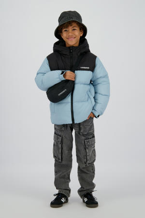 gewatteerde jas lichtblauw