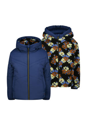 teddy reversible jas blauw
