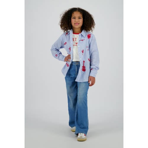 Vingino blouse blauw Meisjes Katoen Klassieke kraag All over print