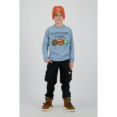 Vingino longsleeve blauw Jongens Katoen Ronde hals Printopdruk