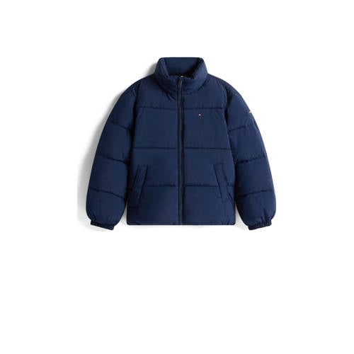 Tommy Hilfiger gewatteerde jas donkerblauw Jongens/Meisjes Polyamide Opstaande kraag