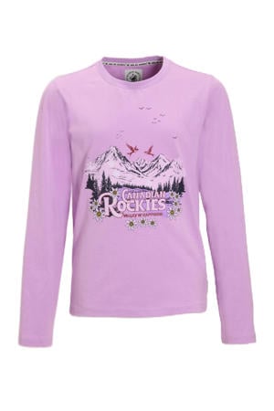 longsleeve met printopdruk paars
