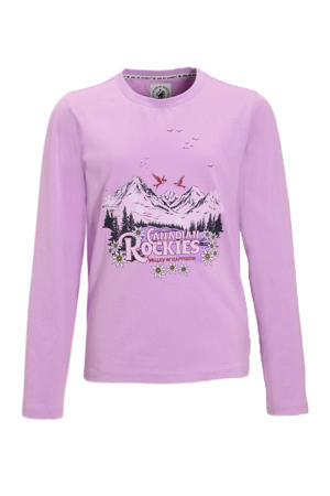 longsleeve met printopdruk paars