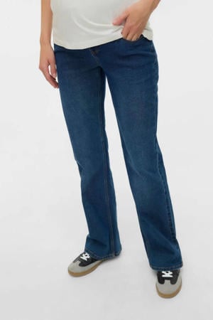 high waist zwangerschaps flared jeans dark blue denim