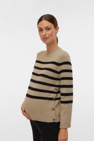 zwangerschaps- en voedings trui beige gebreid
