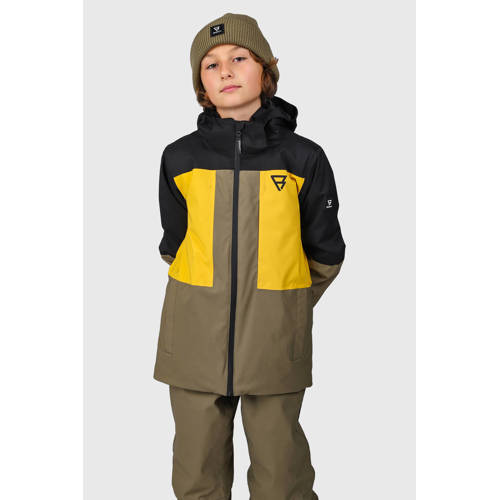 Brunotti ski jas Aratiny donkergroen Skijack Jongens/Meisjes Polyester Capuchon - maat 152 afbeelding