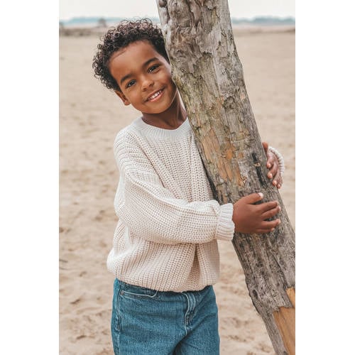 Your Wishes trui ecru grof gebreid Jongens Acryl Ronde hals Effen