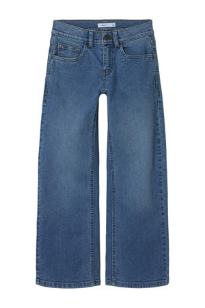 wide leg jeans medium blue denim