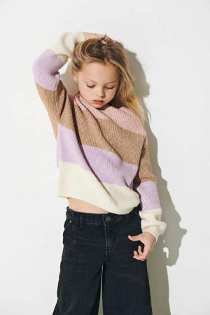 trui roze gebreid roze/beige/lila