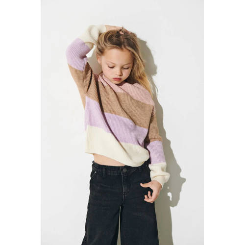 KIDS ONLY GIRL trui roze gebreid roze/beige/lila Meisjes Viscose Ronde hals - maat 122/128 afbeelding
