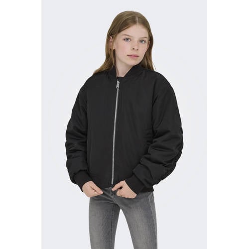 KIDS ONLY GIRL bomberjack zwart Jas Meisjes Polyester Ronde hals Effen