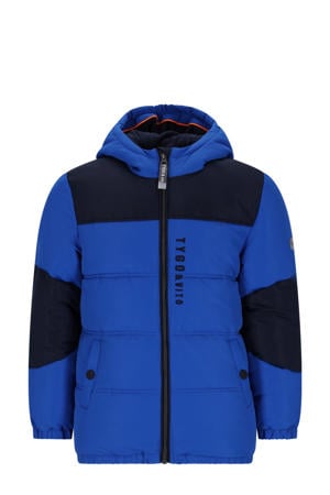 gewatteerde jas blauw