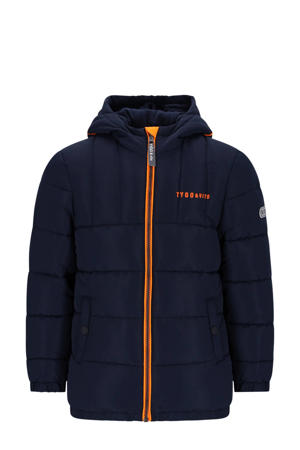 gewatteerde jas donkerblauw