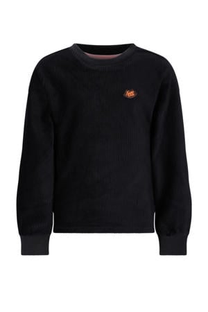 fluwelen blousetop zwart