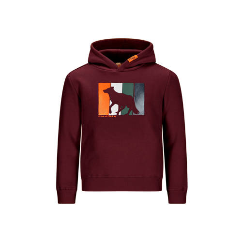 TYGO & vito hoodie donkerrood Sweater Jongens Stretchkatoen Capuchon Printopdruk - maat 98/104 afbeelding